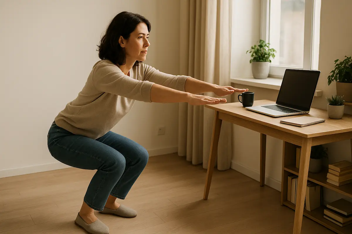10 Squats toutes les 45 Minutes : l’exercice Anti-Sédentarité