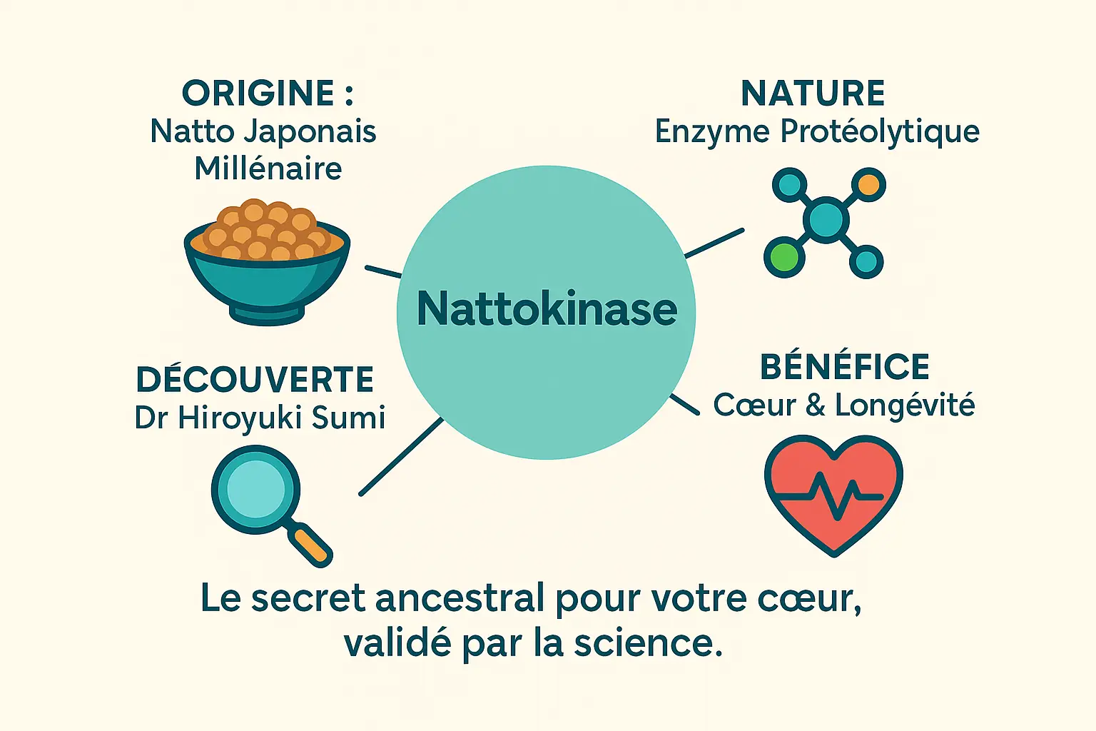 Nattokinase découverte dans le natto japonais