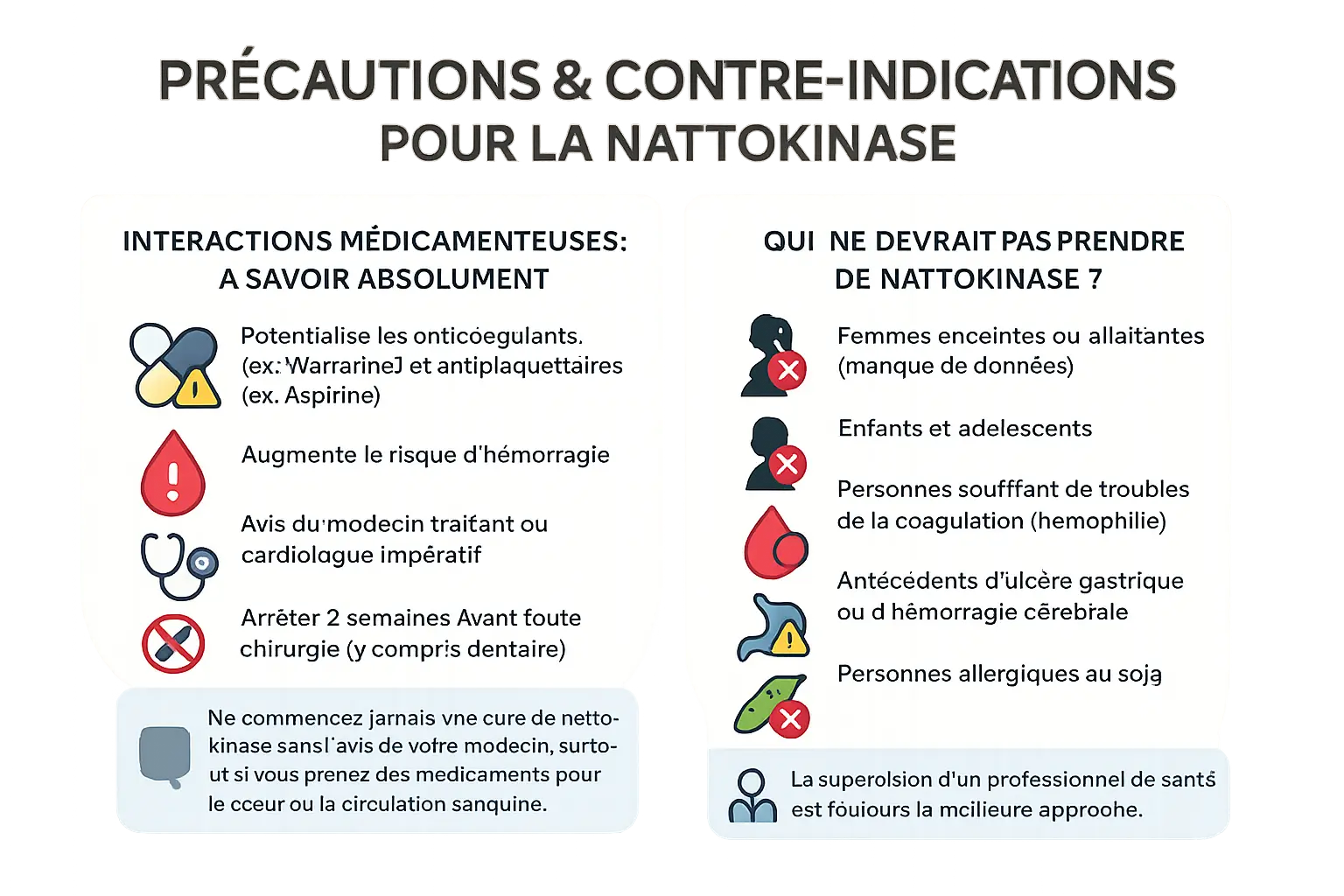 Précautions sur l'utilisation de la nattokinase